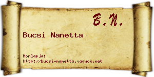 Bucsi Nanetta névjegykártya